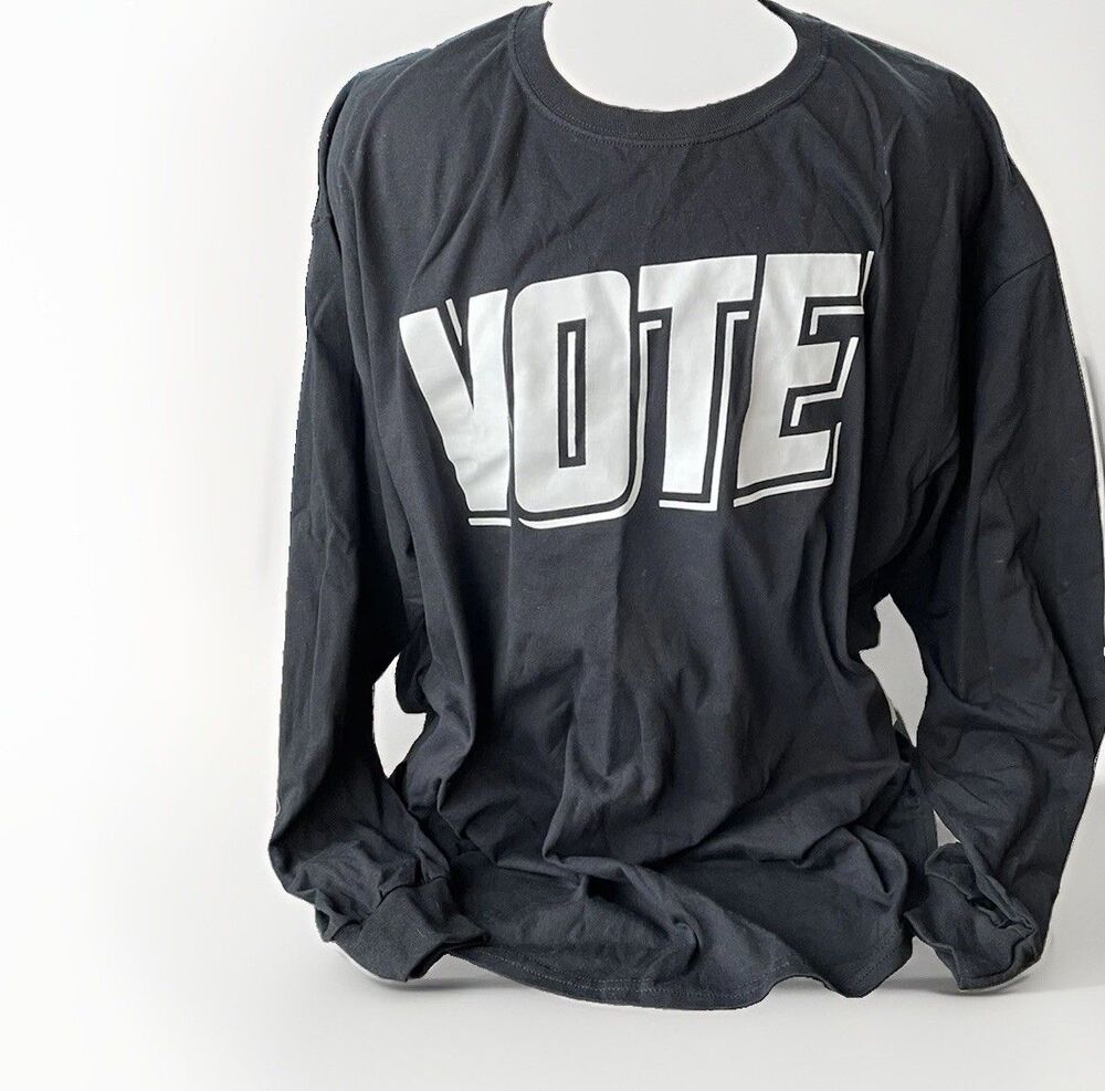 BP Men’s Black Long Sleeve Vote Shirt XL NWT Oversized Election